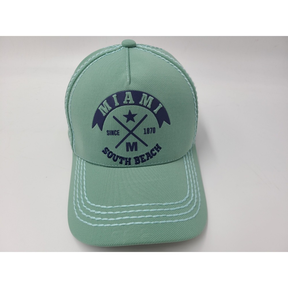 Robin Ruth Miami South‎ Beach Snapback Hat Cap Polyester FL Men Women Green Blue